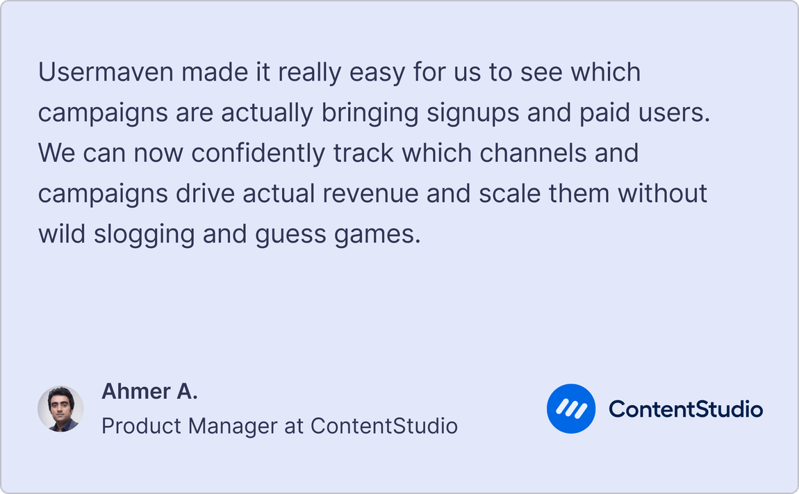 How ContentStudio improved ROAS, increased signups by 128%, and scaled paid campaigns with Usermaven