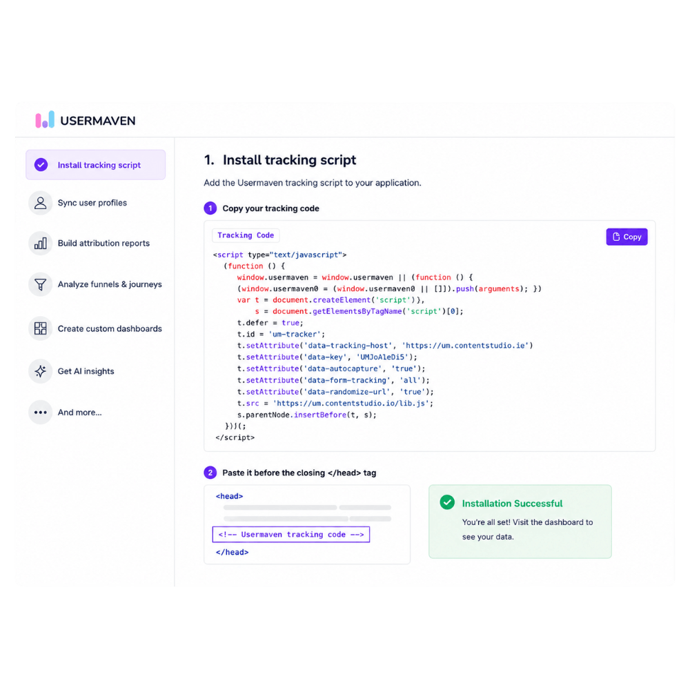 Step-by-step setup documentation